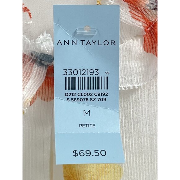 Ann Taylor Floral Sheer Gauze Sleeveless Blouse Sz Medium Petite NWT - Picture 4 of 6